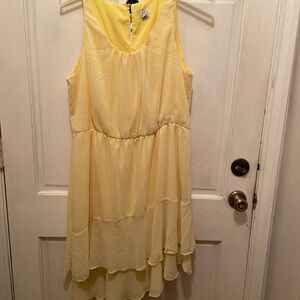 Yellow Sleeveless Layered Slip Dress